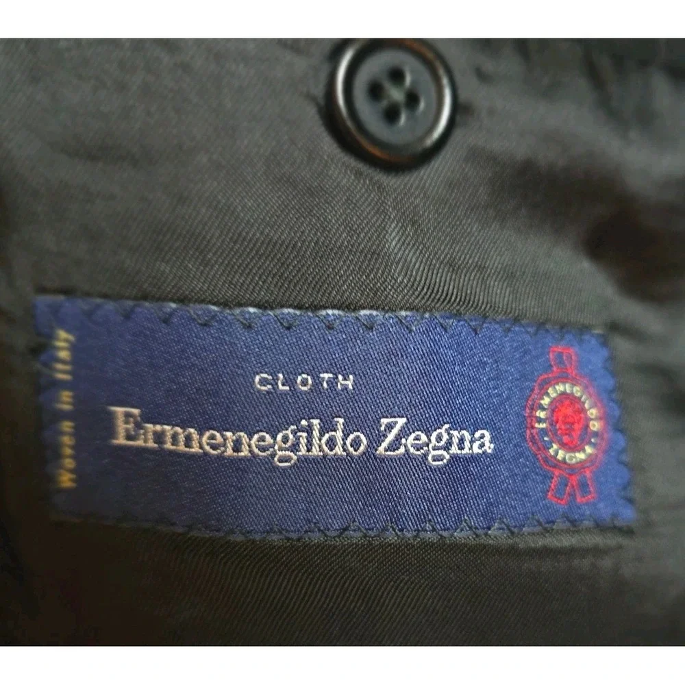 Ermenegildo Zegna Wool Silk Men's Sport Coat‎ Blazer 42 Drop 6 Black Italy Cloth